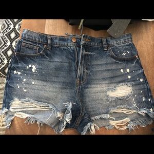 Distressed Denim Shorts